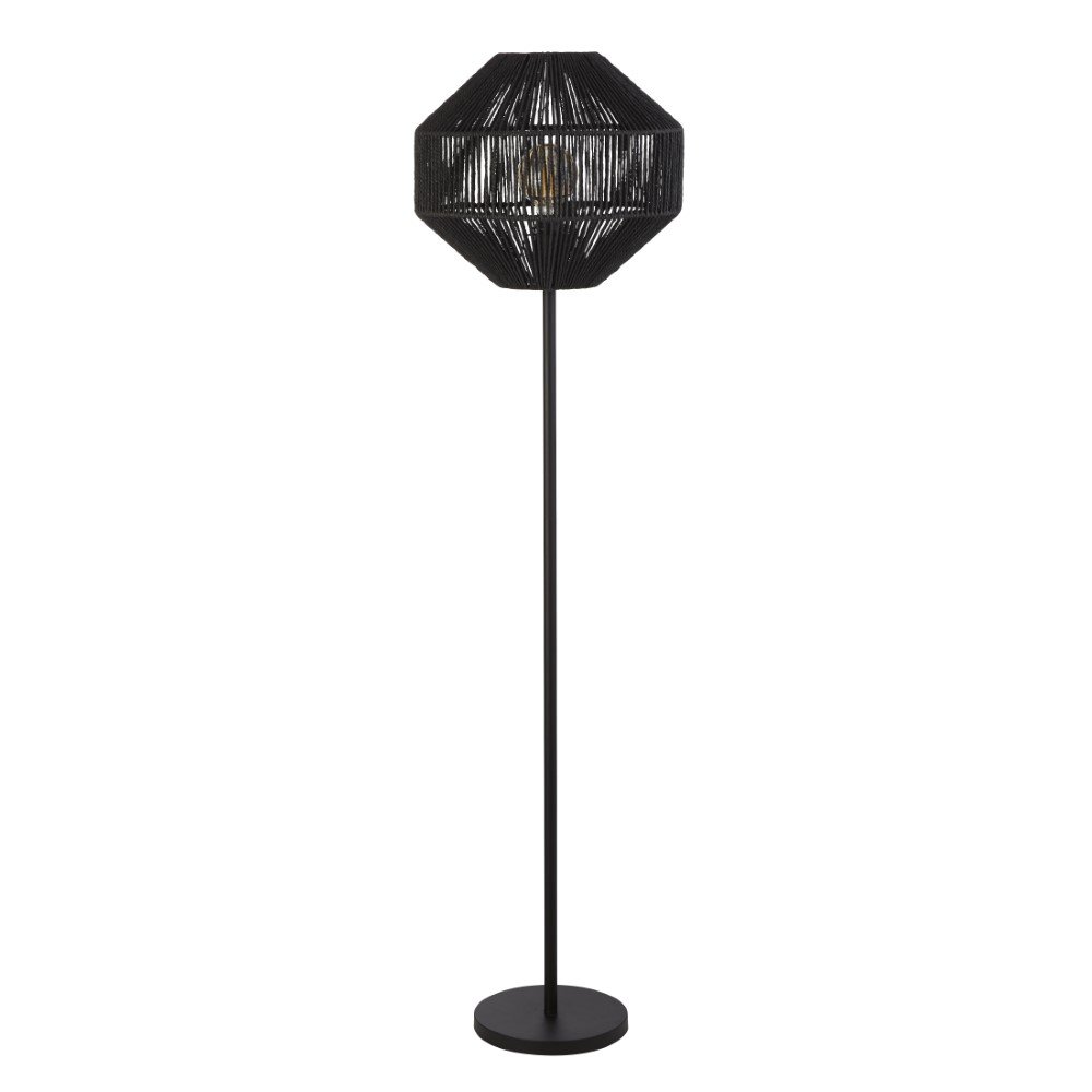 Searchlight Zwarte schemerlamp Wicker - EU11202-1BK