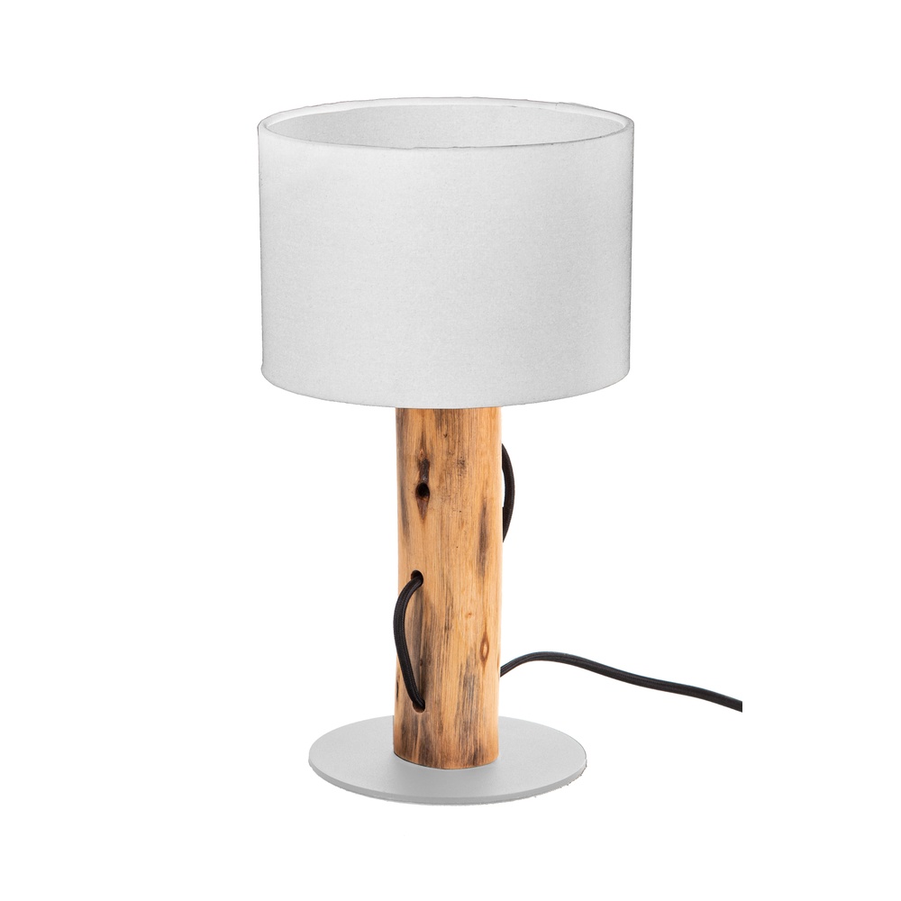 Globo Tafellamp Norin hout met witte kap - 50210146X