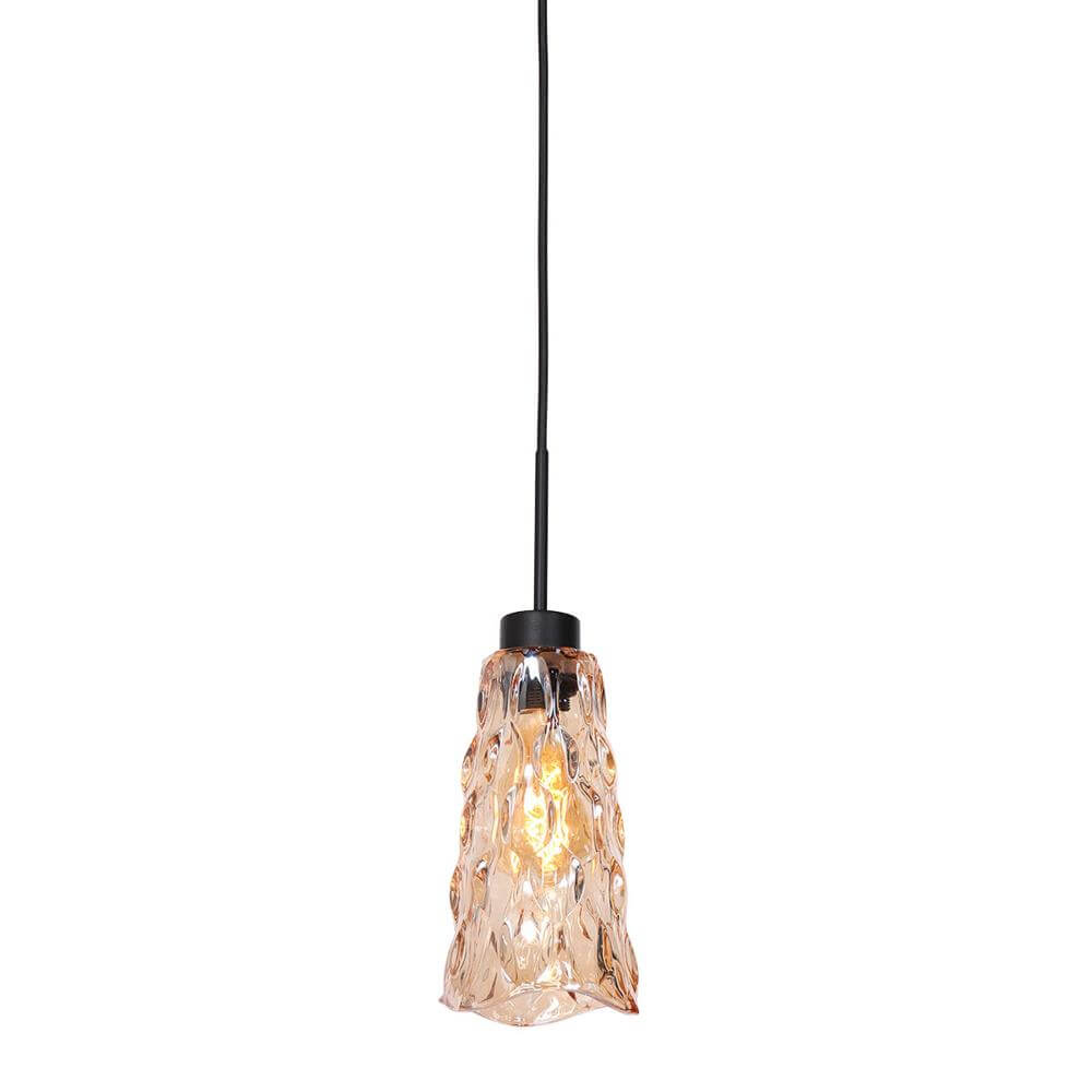 Steinhauer HanglampVidrio zwart met amber glas - 3831ZW