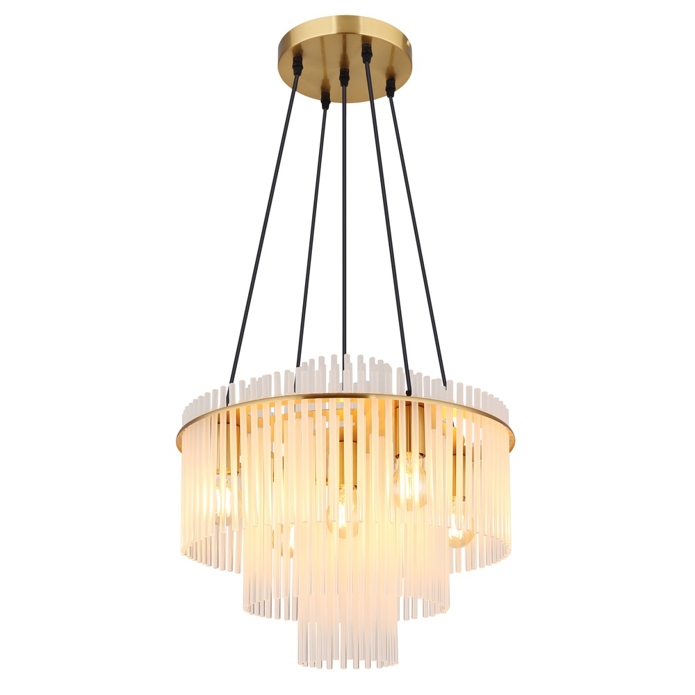 Globo Hanglamp Ø 50cm Gorley goud met witte glas staafjes - 15698H1M