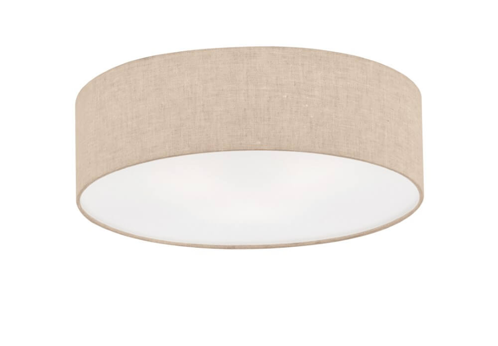 Fischer & Honsel Ø 40cm plafondlampThor met zandkleur linnen - 20052
