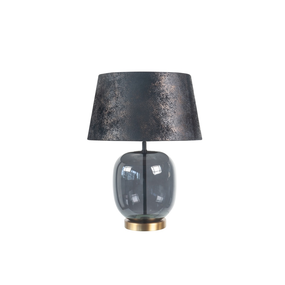 Highlight Tafellamp Bellini messing met smoke glas Ø 40cm - T1173.38 + O4453.21