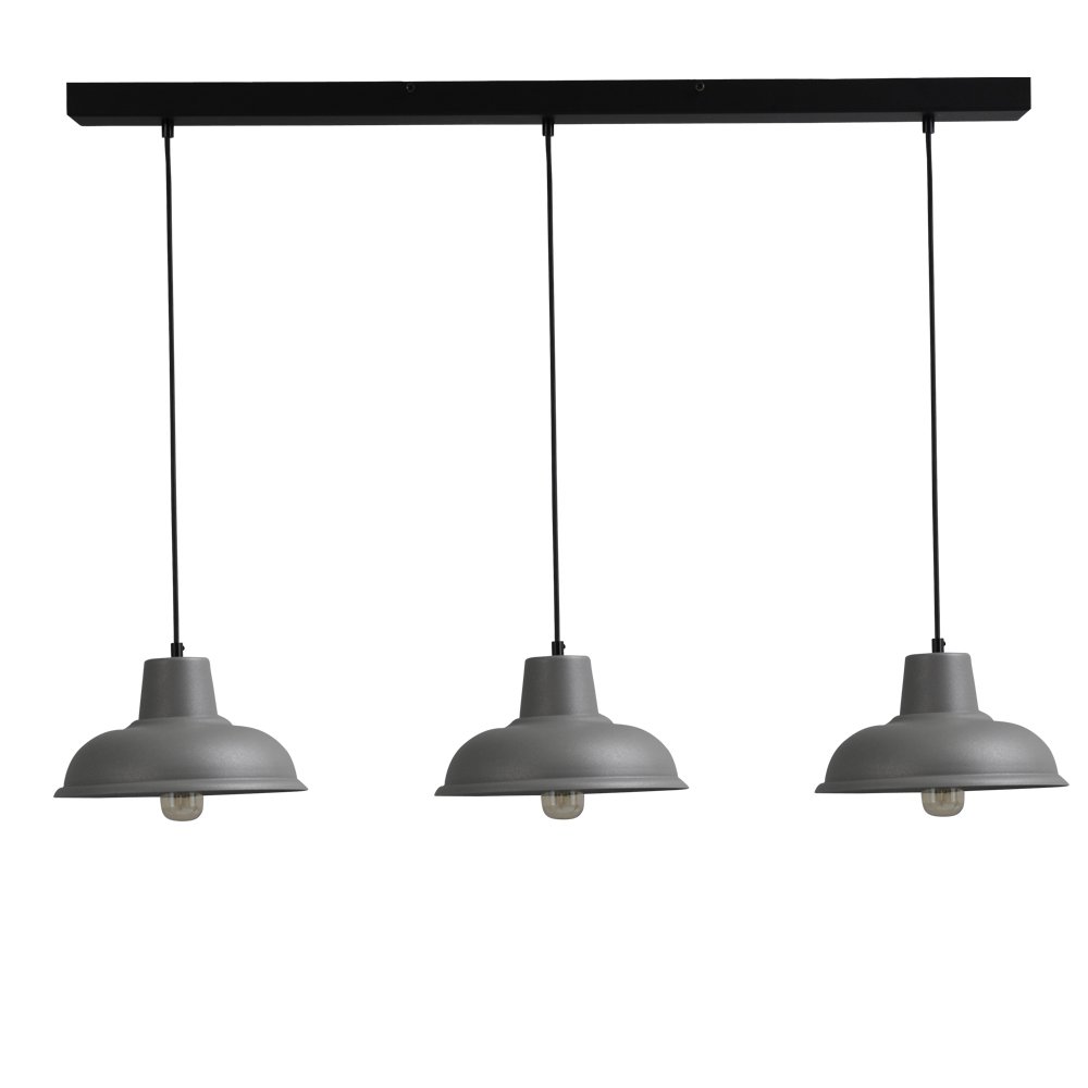 Masterlight Retro eettafellampDi panna Industria 3x26 3-lichts grijs met zwart - 2045-00-00-S-100-3