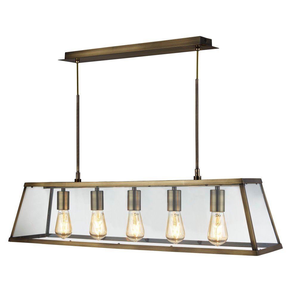 Searchlight Landelijke hanglampVoyager 5-lichts antiek brons - 4614-5AB