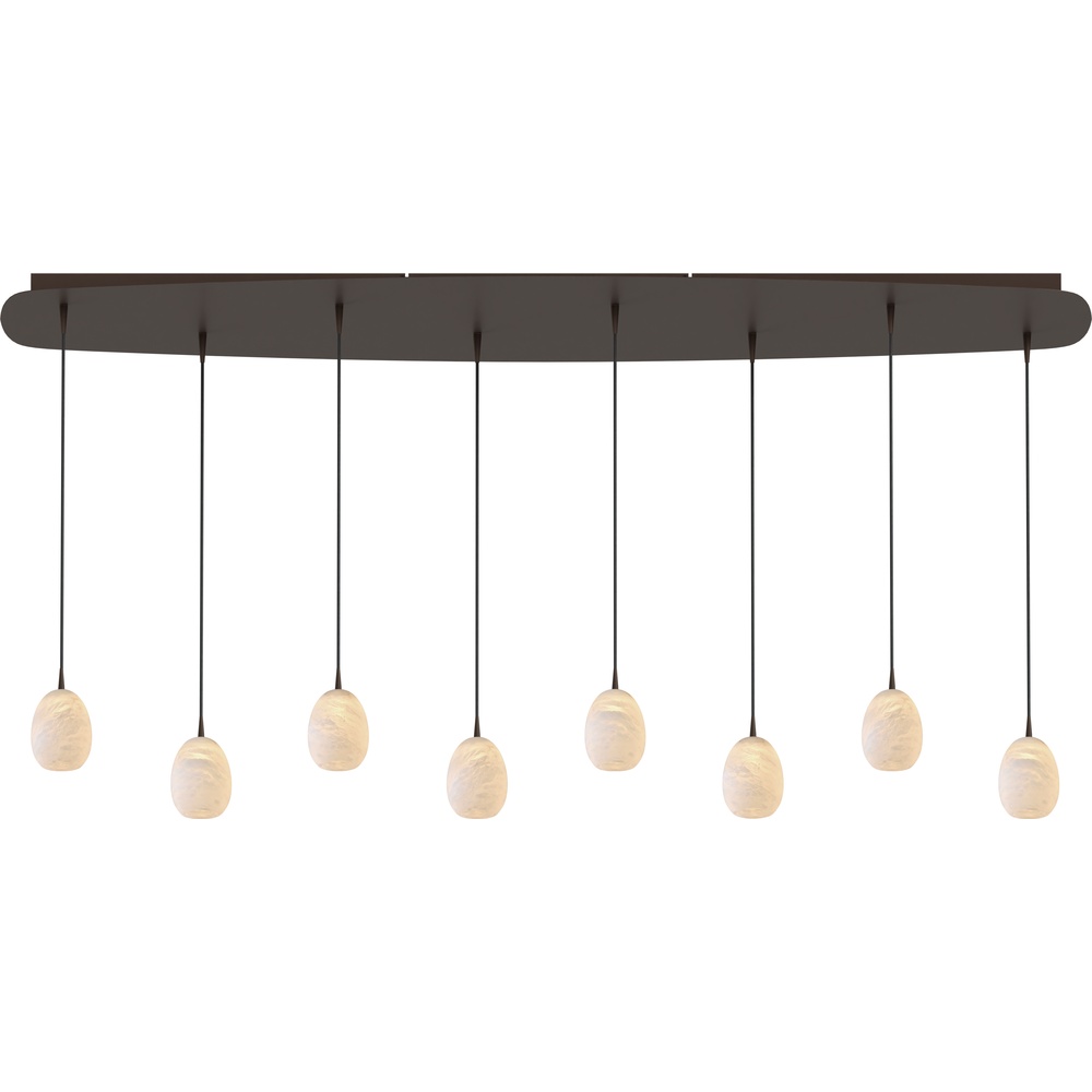 Ovale hanglamp Alta 8-lichts cacao