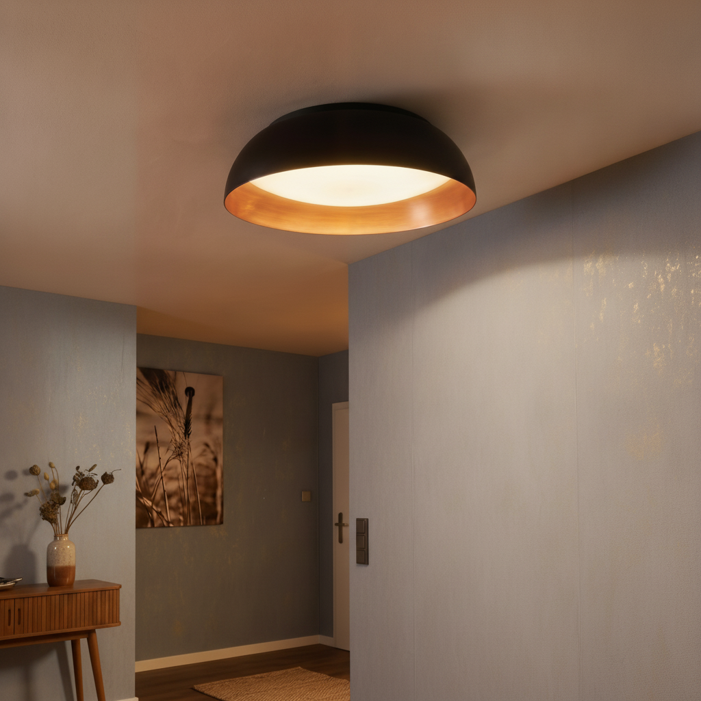 Lyora Design plafondlampLandon zwart met koper - 86008