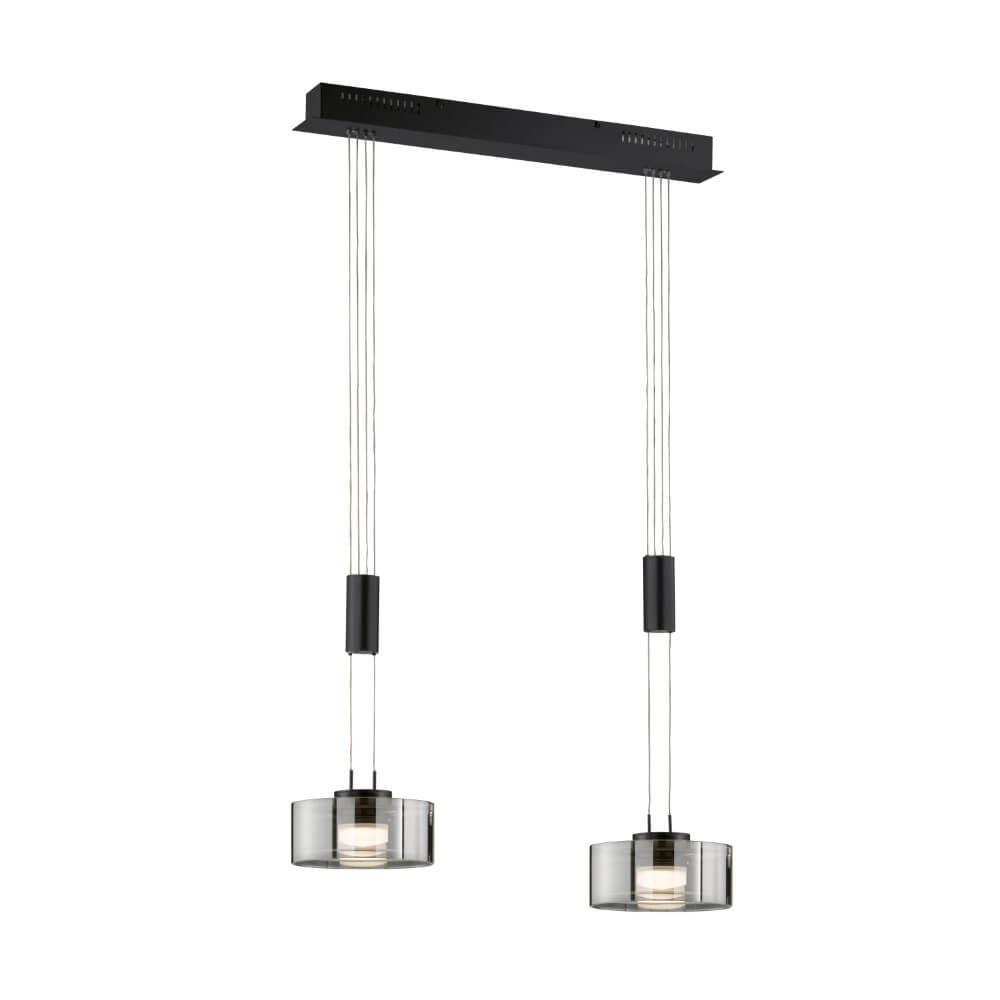 Fischer & Honsel 2-lichts hanglampLavin zwart - 61095 afbeelding