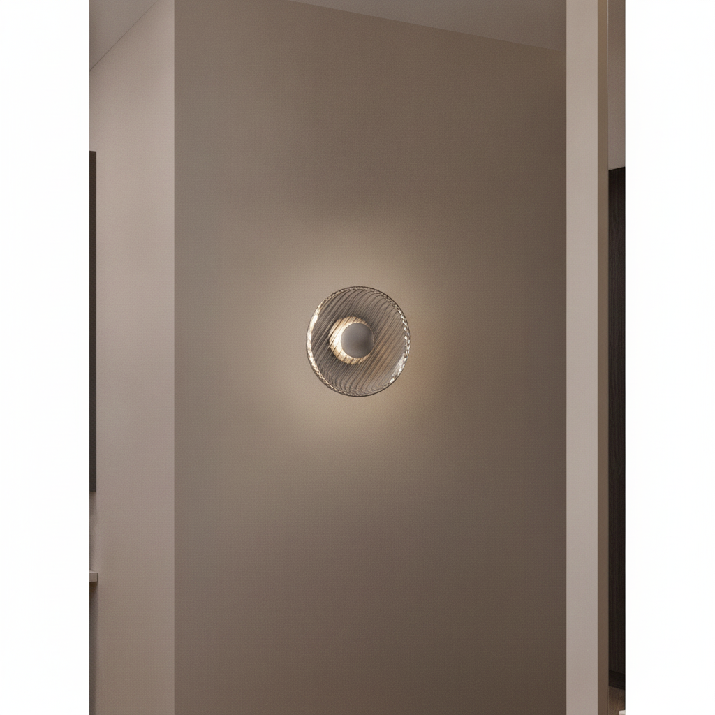 Lyora WandlampLavina zilvergrijs met smoke glas Ø 25cm - 9236456