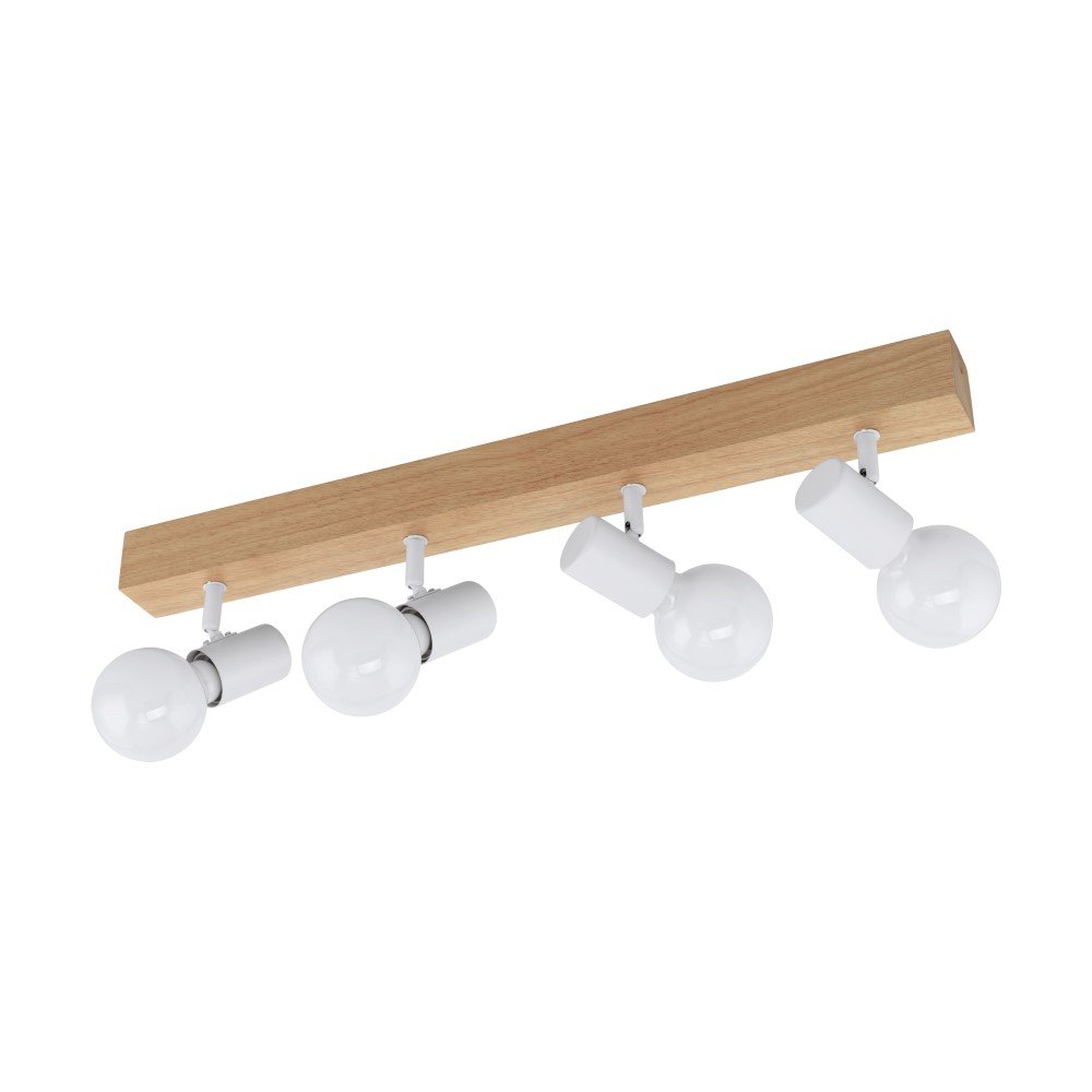 Eglo Plafondspot Townshend 3 4-lichts houtbruin met wit - 99485