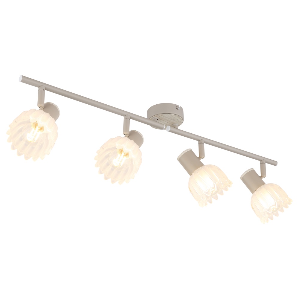 Globo 4-lichts plafondspot Planta zand bruin - 54317-4