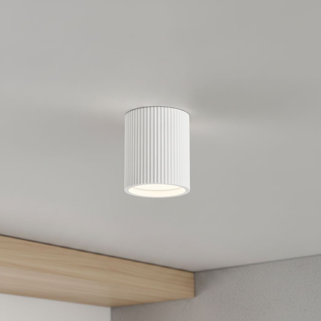 Artdelight Overschilderbare plafondlampToulouse ribbels - PL 4064R WI