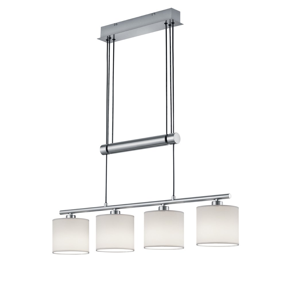 Trio HanglampGarda 4-lichts nikkel mat met wit - 305400401