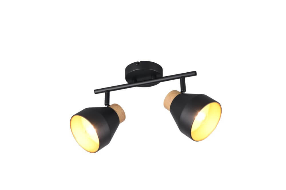Trio Design plafondlamp 2-lichts Valentin zwart - R81922032