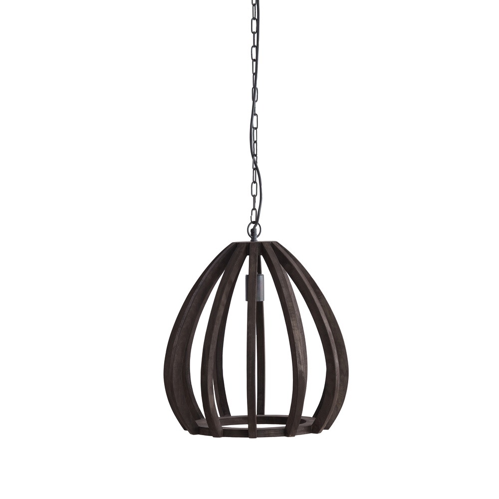 Light & Living Houten hanglamp Barsia Ø 40cm - walnoot kleur - 2975290