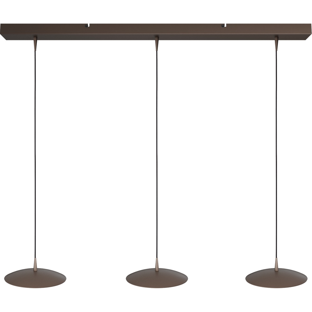 Masterlight 3-lichts hanglamp Scala 100cm cacao bruin Ø 20cm - 2191-15-15-100-3-20