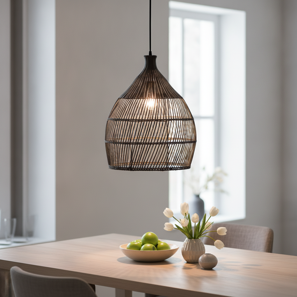 Lyora Grijze hanglampDestin rotan Ø 42cm - 110788