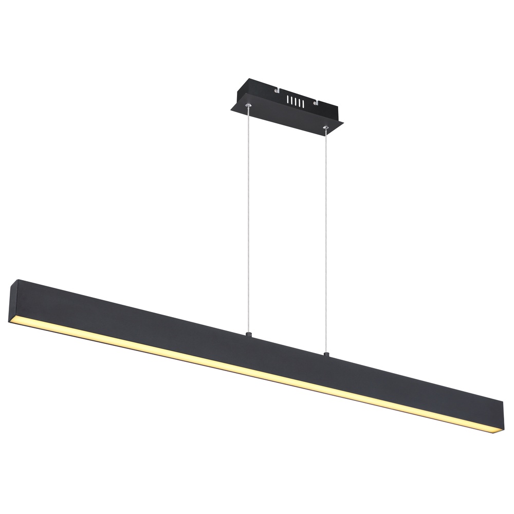 Globo Strakke hanglamp Verena zwart 121cm - 17006S