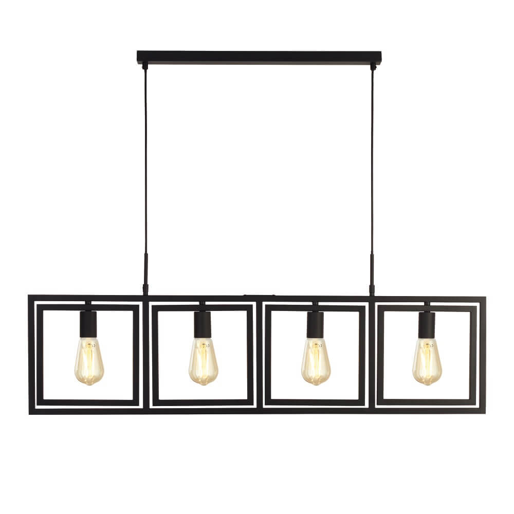 Searchlight Zwarte hanglamp Plaza - 23203-4BK