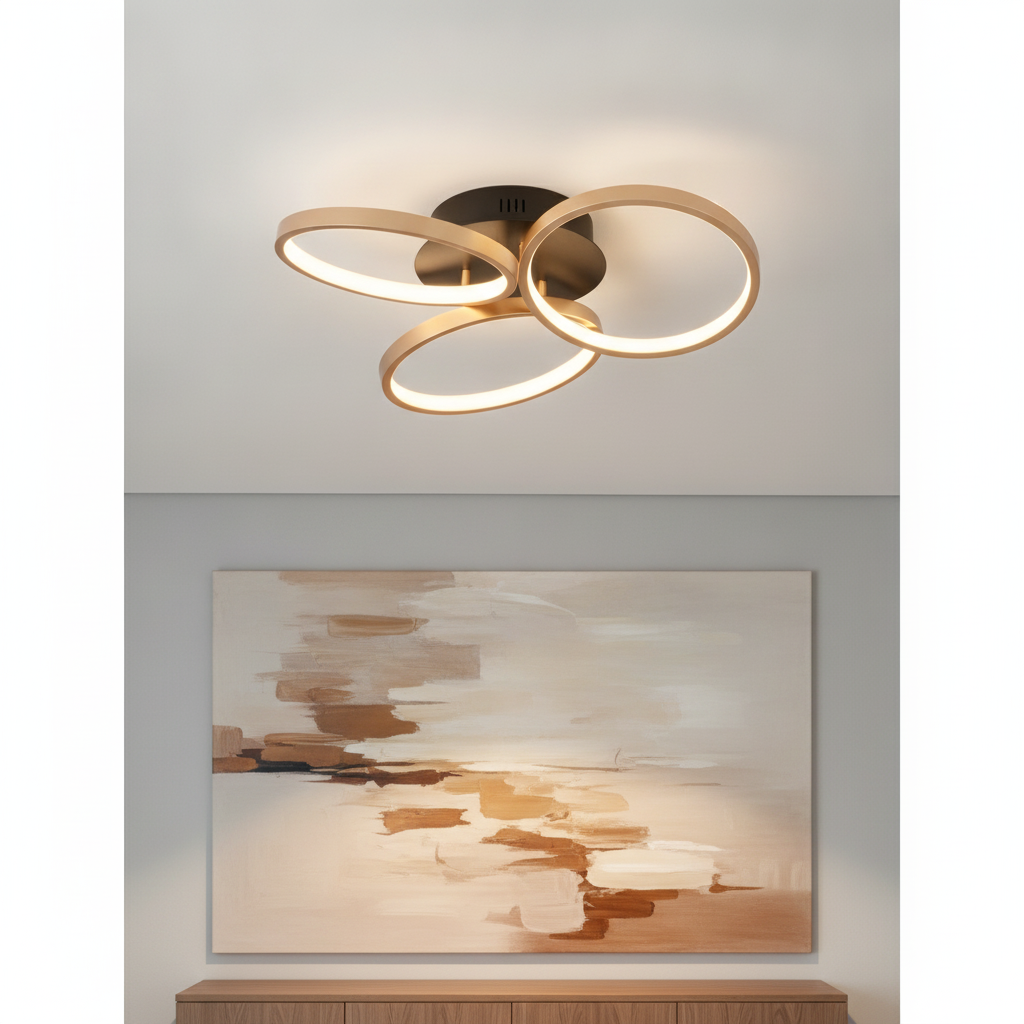 Lyora Design plafondlampElize zwart met goud Ø 55cm - 9248112