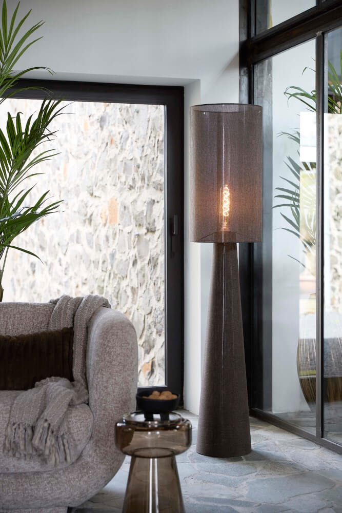 Light & Living Vloerlamp Micky bruin Ø 38cm - 1891961
