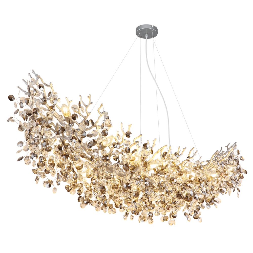 Globo Hanglamp Queena zilvergrijs 150cm - 64138H4S