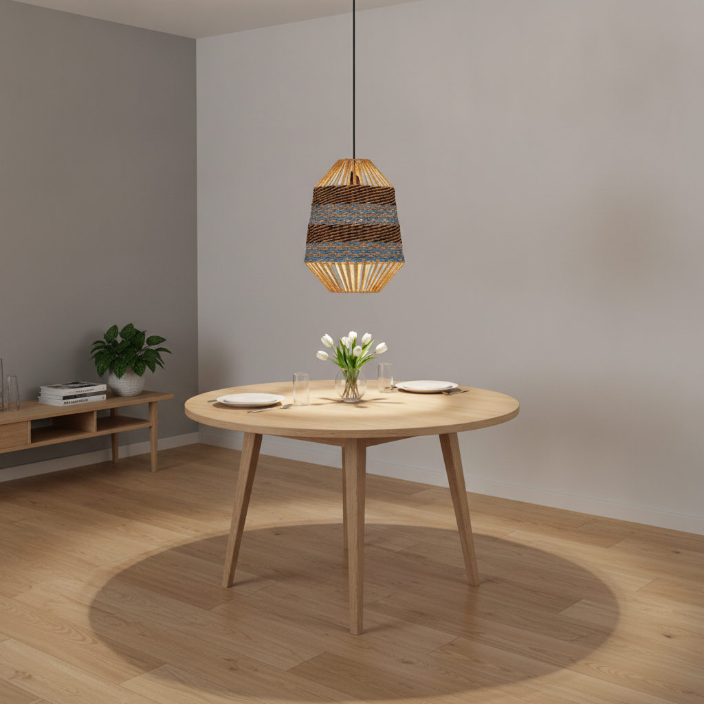 Lyora Rotan hanglampCopos blauw met bruin - 9586609