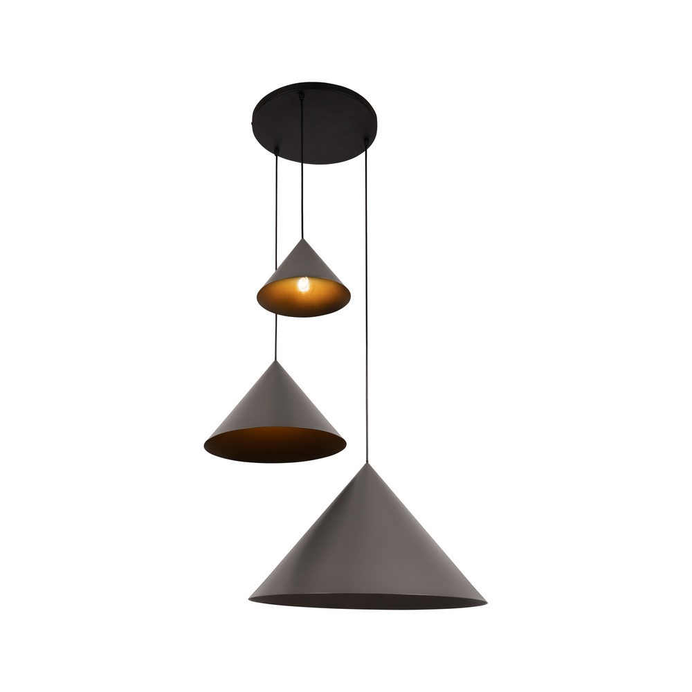 Lucide Vibes 3-lichts vide hanglampSpitze grijs - 21440/13/36
