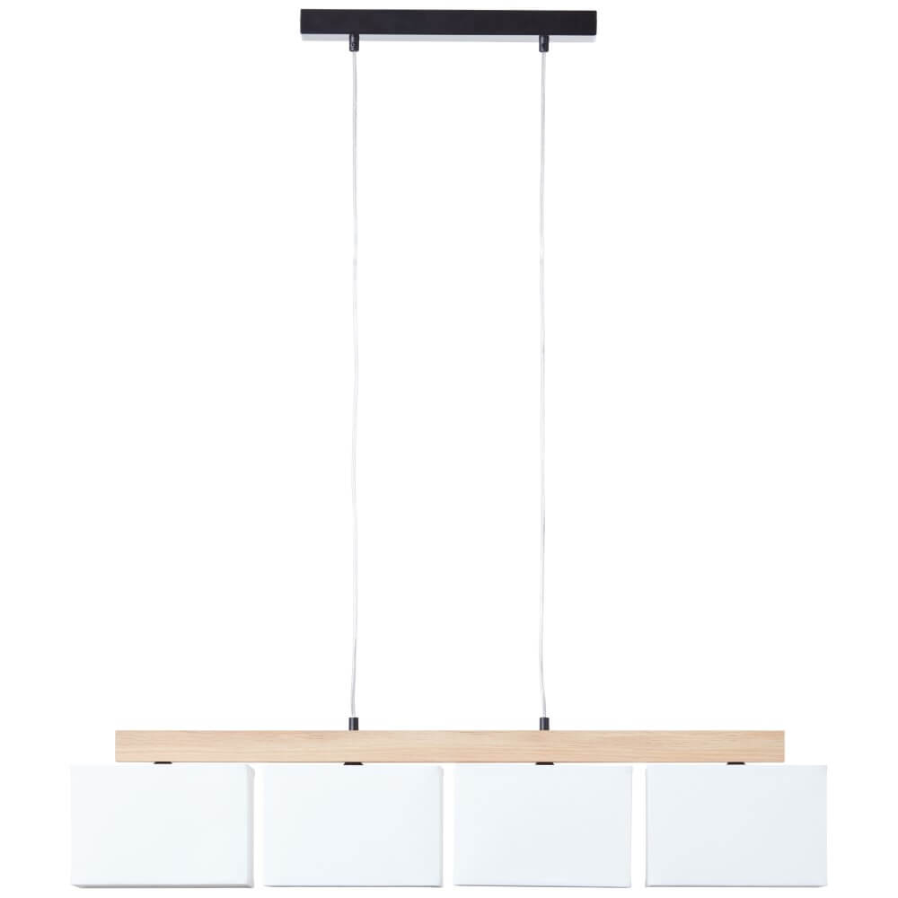 Brilliant HanglampRayan wit met hout - 99441/35