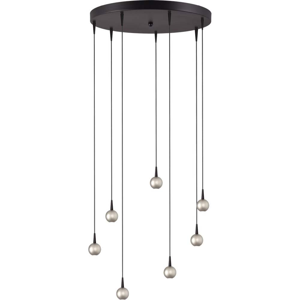 Masterlight 7-lichts hanglamp Talana zwart met nikkel Ø 50cm DTW - 2412-05-37-50-7