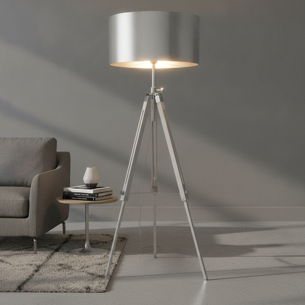 Artdelight Tripod vloerlamp Jewel 150cm wit met grijs - VL JEWEL WI