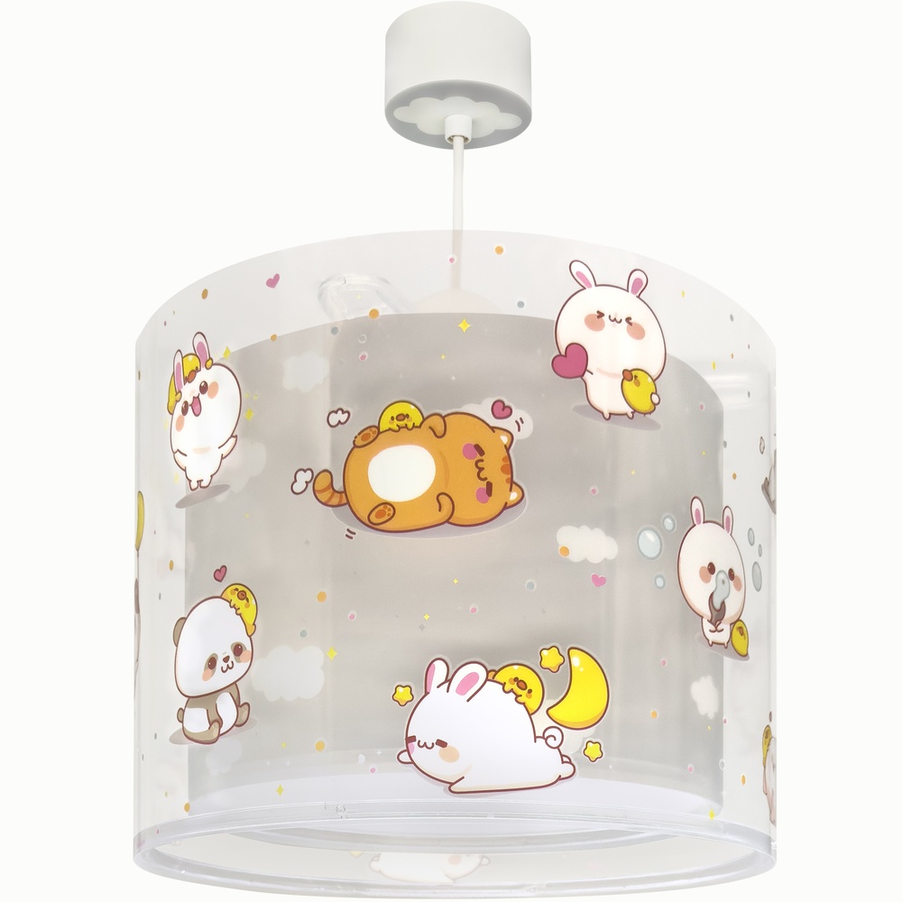 Dalber Kinder hanglamp Kawaii Friends grijs glow in the dark - 41762ME