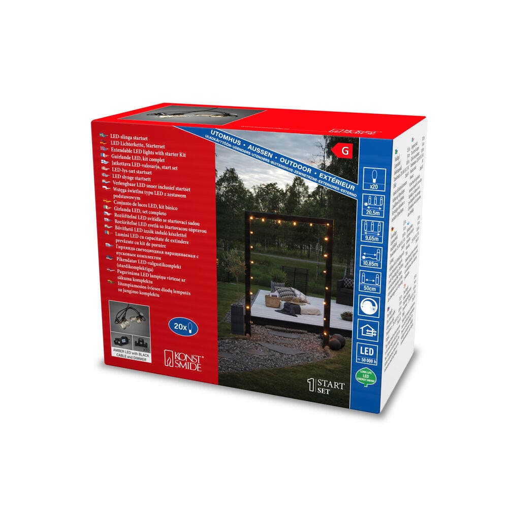 Lichtsnoer Partylight startset 20 lampjes dadel KonstSmide 7318300026716