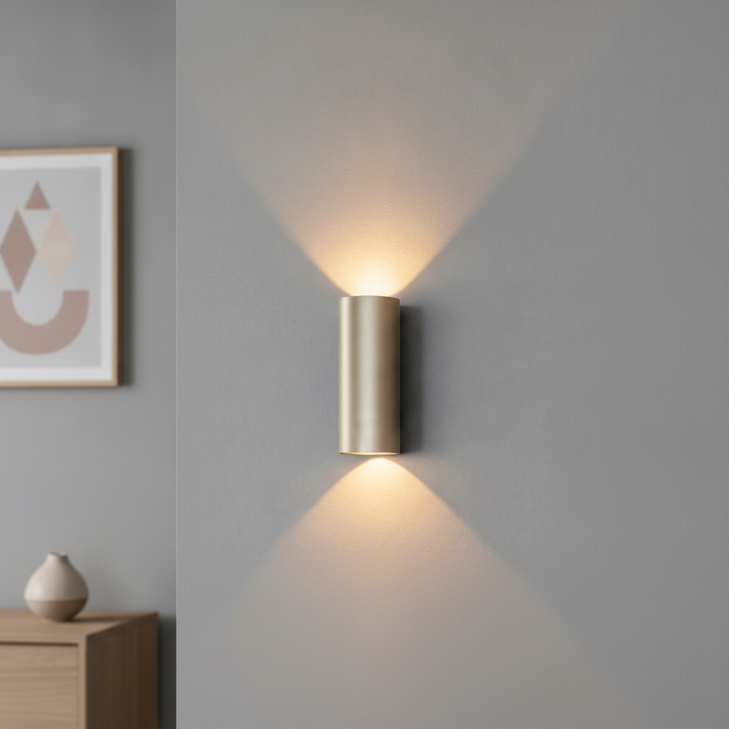Artdelight Strakke wandspot Brody 2 dim to warm champagne - WL BRODY2 DTW CP