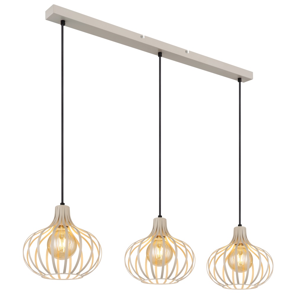 Globo Design hanglamp Mateo 3-lichts crème - 33370319