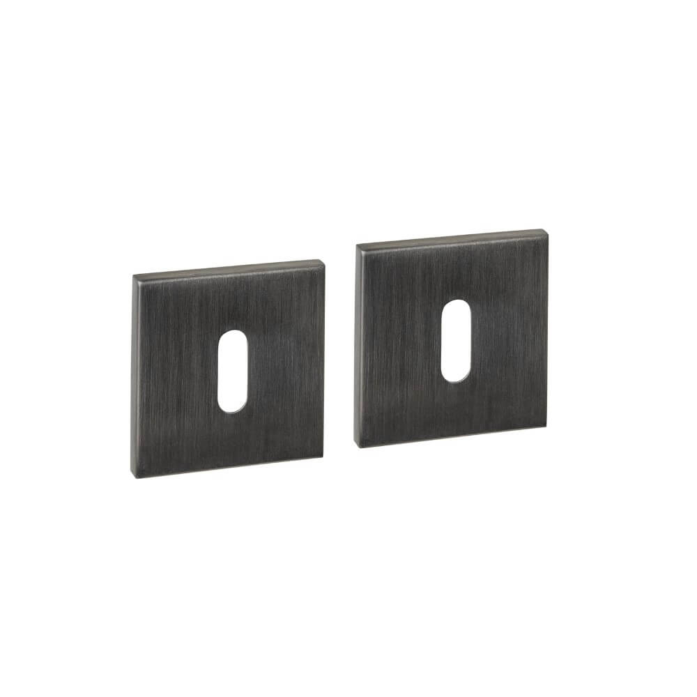 Intersteel Set van 2 sleutelrozettenTira vierkant antraciet 53x53mm - 1329.103086