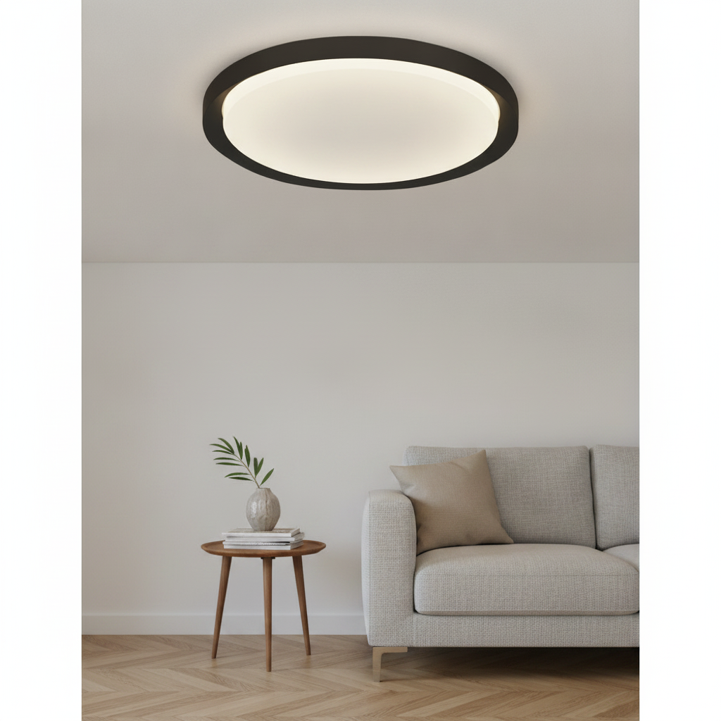 Lyora Plafonniere Troy zwart Ø 46cm - 110502