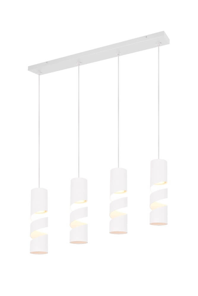 Trio 4-lichts koker hanglampStream wit - 364000431