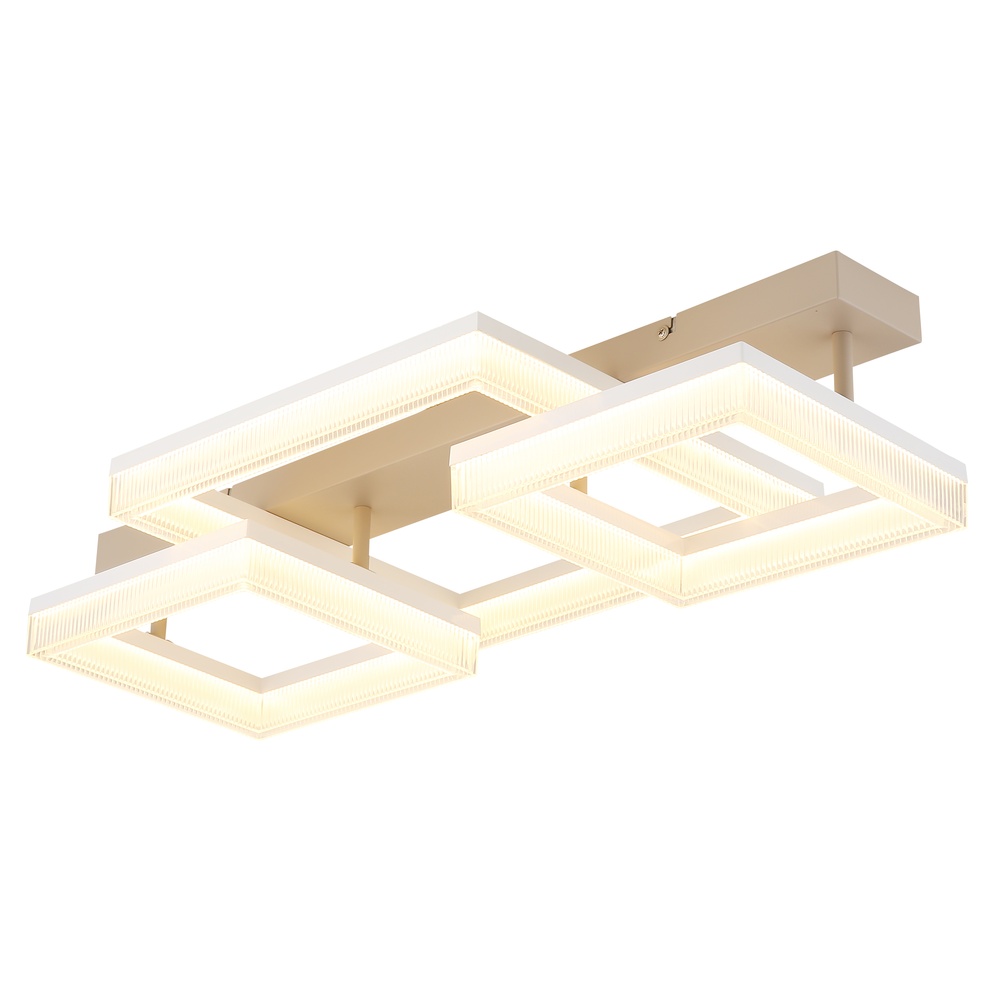 Globo Moderne plafondlamp Marlenne zand bruin vierkant 66cm - 48047D2