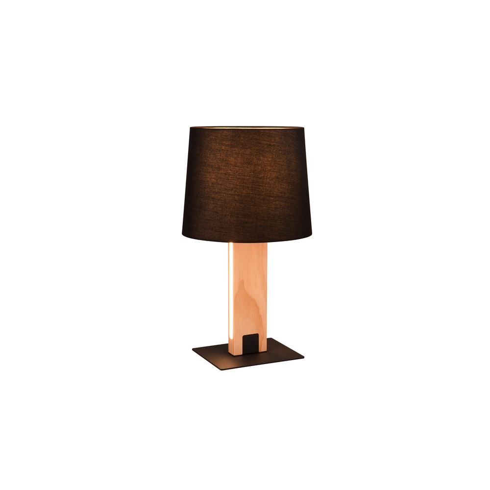 Trio TafellampRahul design zwart met hout - 547610232