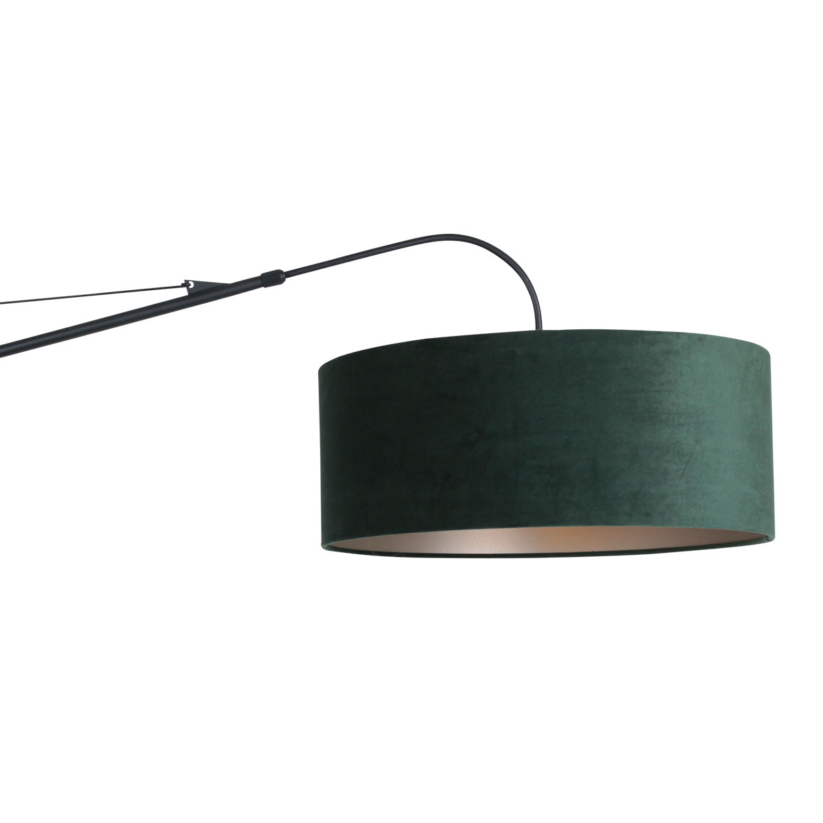 Steinhauer WandlampElegant Classy 50cm zwart met groen velourse kap - 8133ZW
