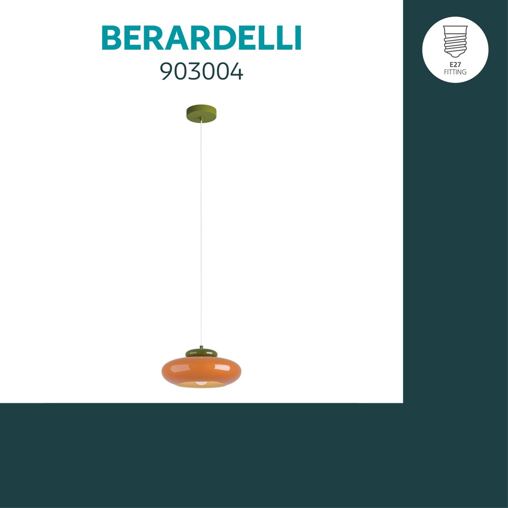 Design hanglamp Berardelli oranje met groen Ø 32cm Eglo 9008606405008