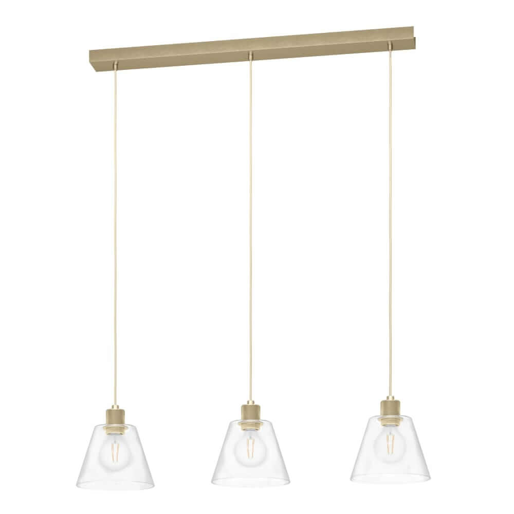 Eglo Eettafel hanglamp Copley goud met glas - 43634
