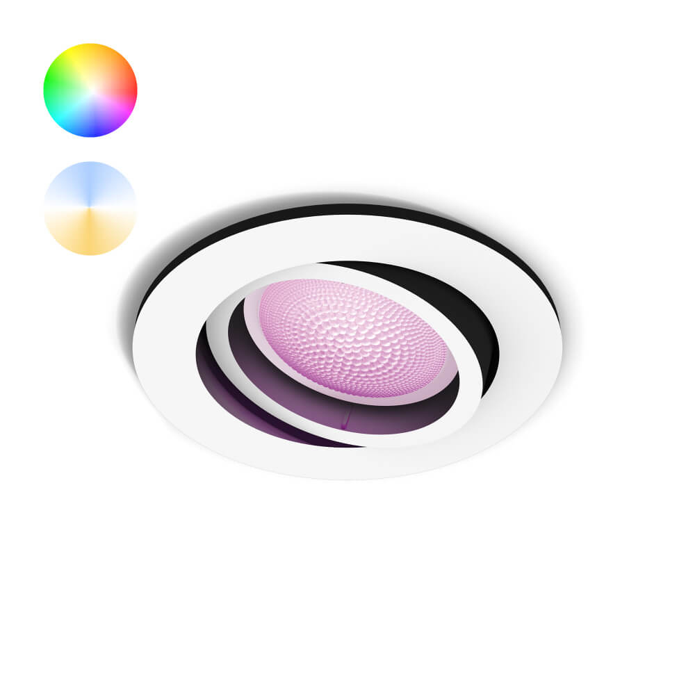 Philips Ronde inbouwspot Hue Centura - White and Color richtbaar wit - 929003809601