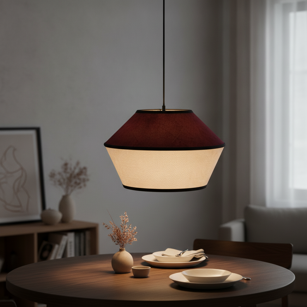 Lyora HanglampVeliss wit met bordeaux rood - 9061133