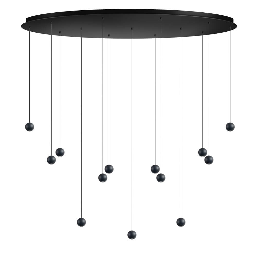 ETH Design hanglamp Grace 13-lichts zwart - 05-HL4513-30