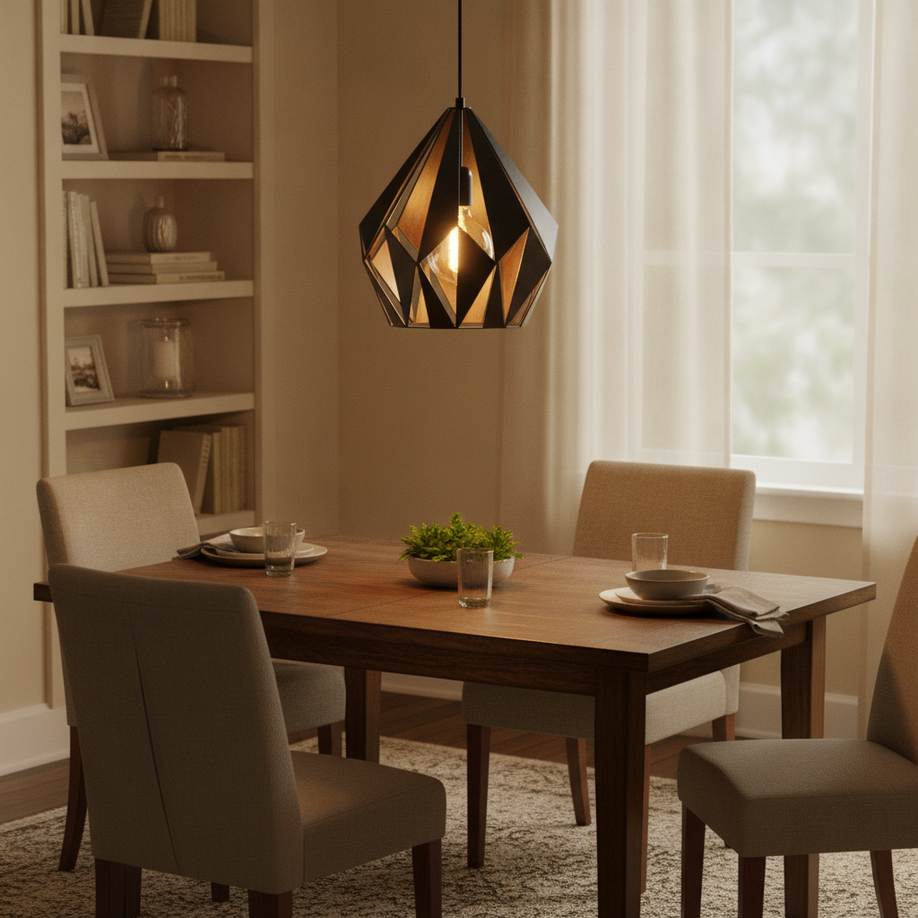 Eglo Hanglamp Carlton 1 31cm zwart met koper - 49254