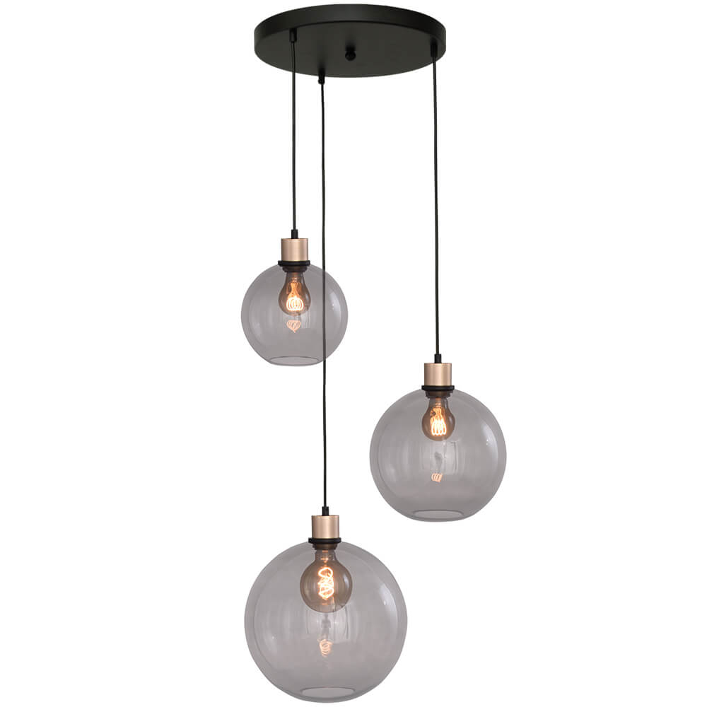 Masterlight Vide hanglampLazise 3-lichts goud met zwart - 2642-05-02-35-3-223