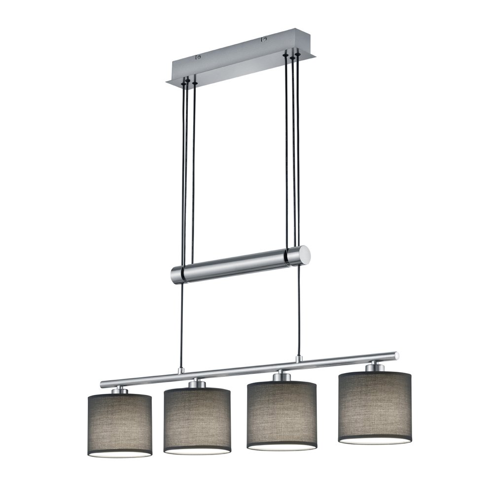 Trio HanglampGarda 4-lichts nikkel mat met antraciet - 305400411