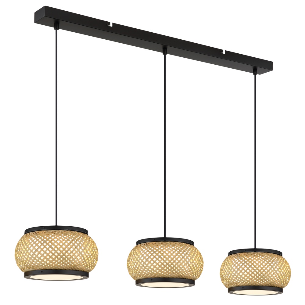 Globo Hanglamp Bambora 3-lichts met bamboe - 16064-3H