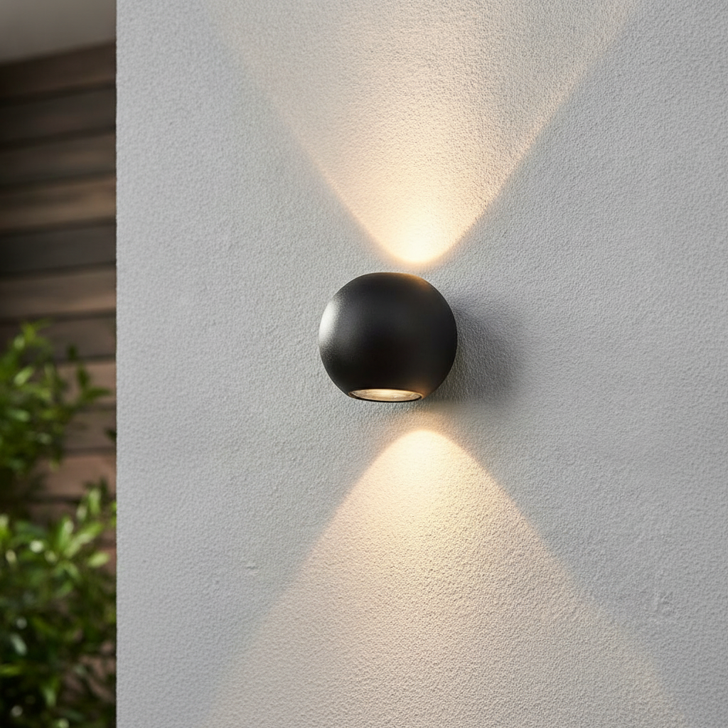 Artdelight Buitenlamp up/downDenver rond - zwart - WL DENVER ZW